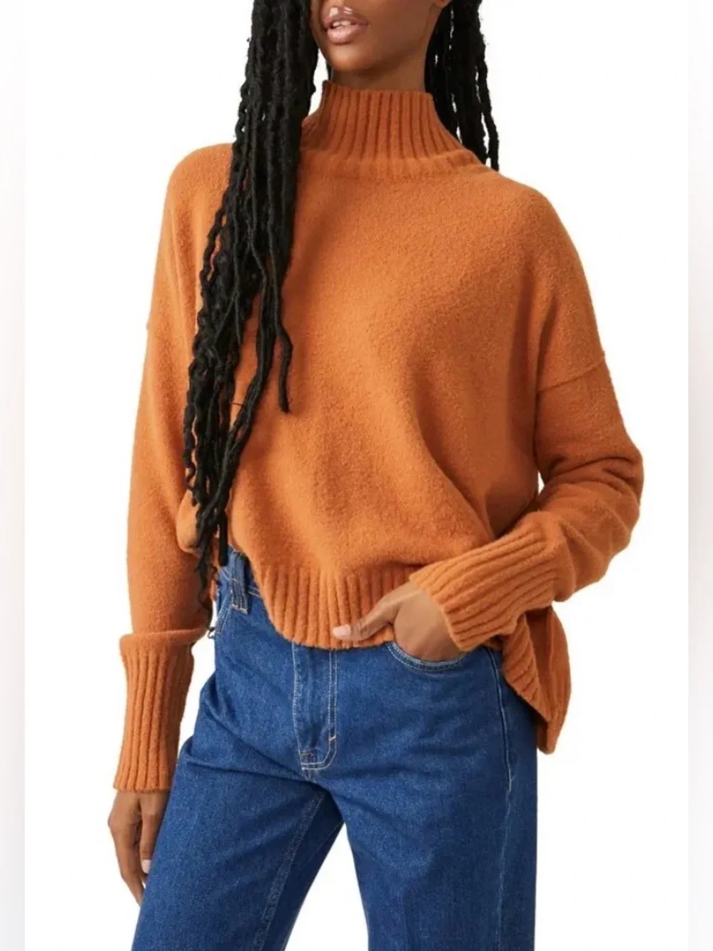 FREE PEOPLE $138 Pumpkin Pie VANCOUVER MockNeck Sweater #094
